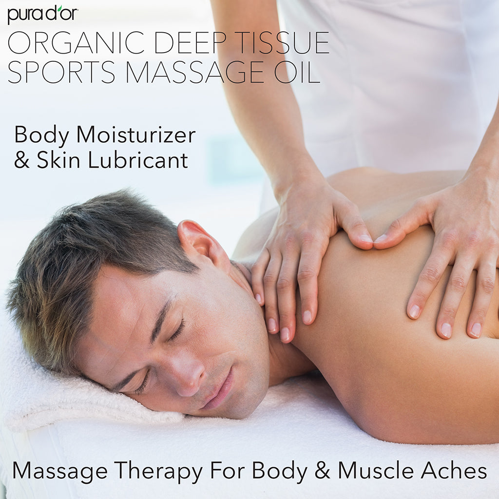 Organic Deep Tissue Sports Massage Oil 16 oz