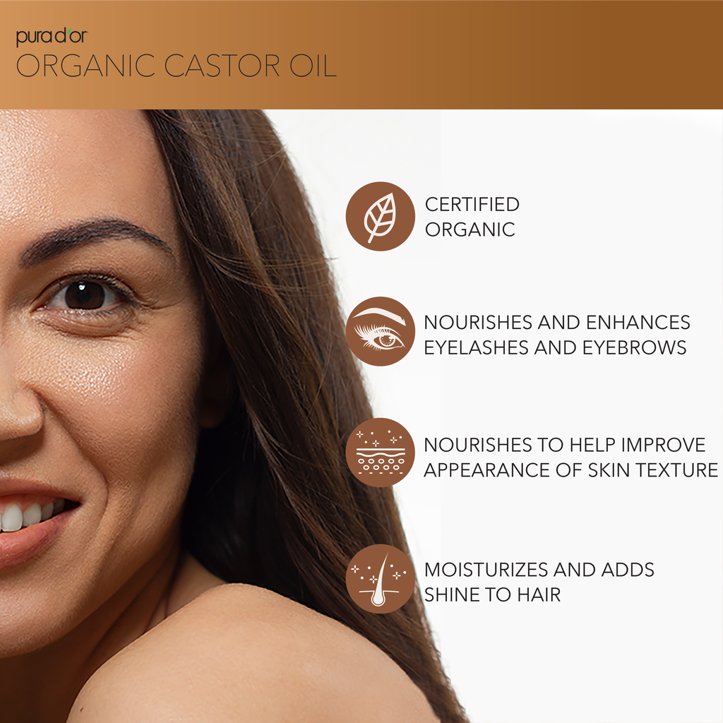 Organic Castor Oil 16.9 oz - Glass Bottle