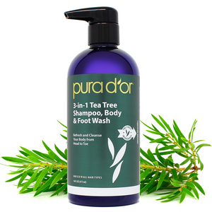 3-in-1 Tea Tree Shampoo, Body & Foot Wash 16oz – PURA D'OR
