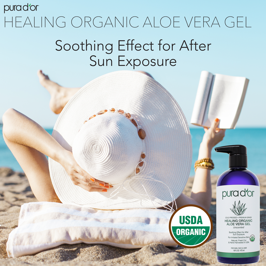 Healing Organic Aloe Vera Gel - Unscented 16oz