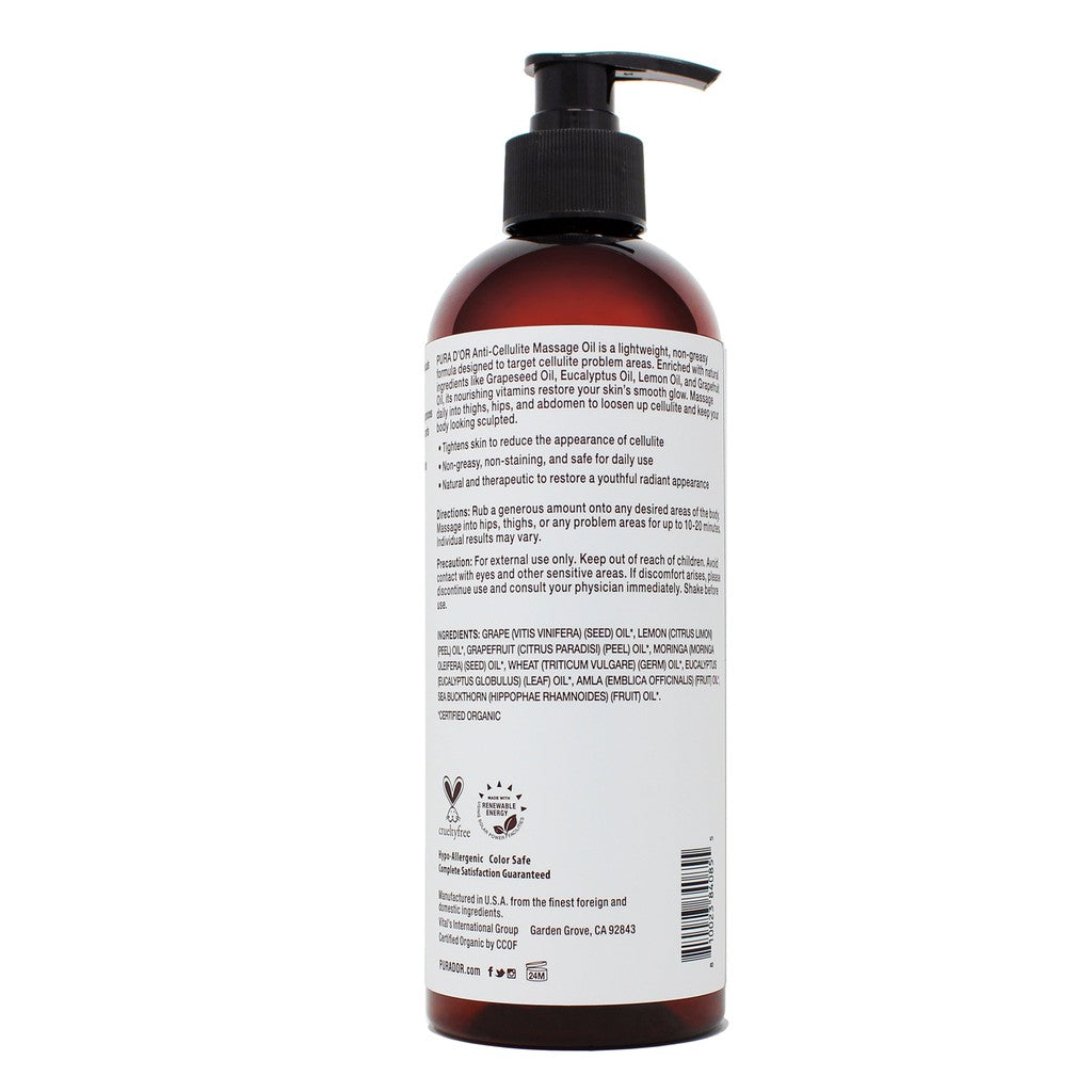 Organic Anti-Cellulite Massage Oil 16 oz