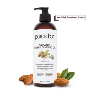 Organic Sweet Almond Oil 16oz – PURA D'OR