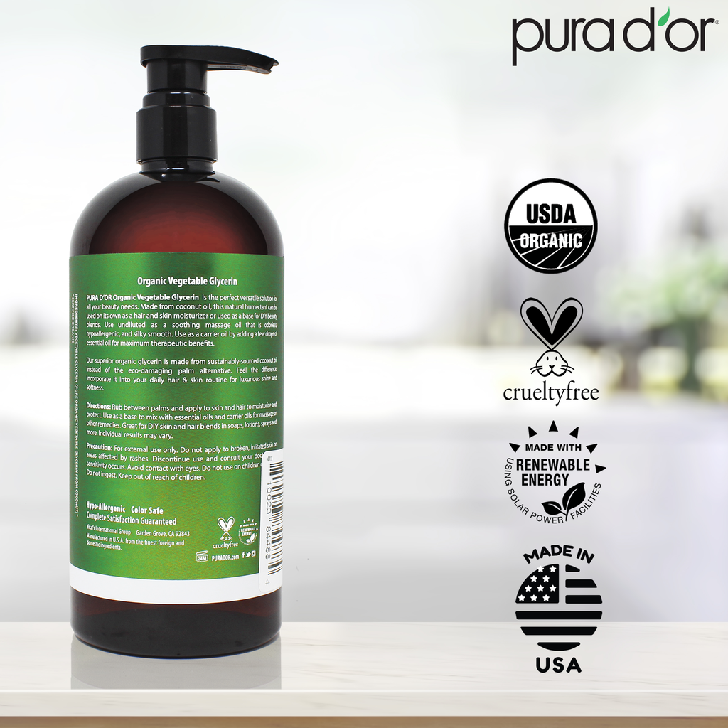 100% Pure Premium Grade Organic Vegetable Glycerin 24 oz