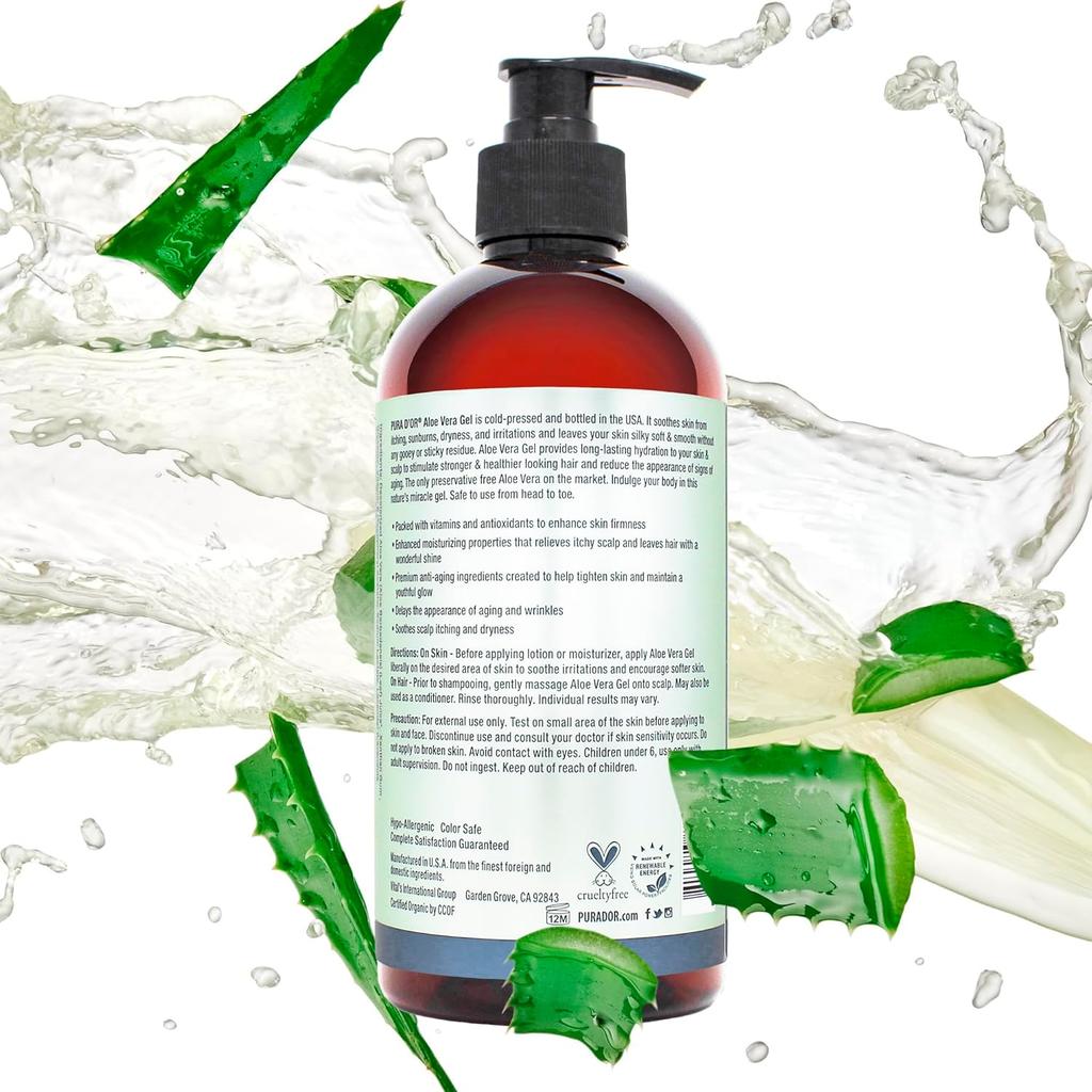Organic Aloe Vera Gel - Lavender 16 oz (Packaging may vary)