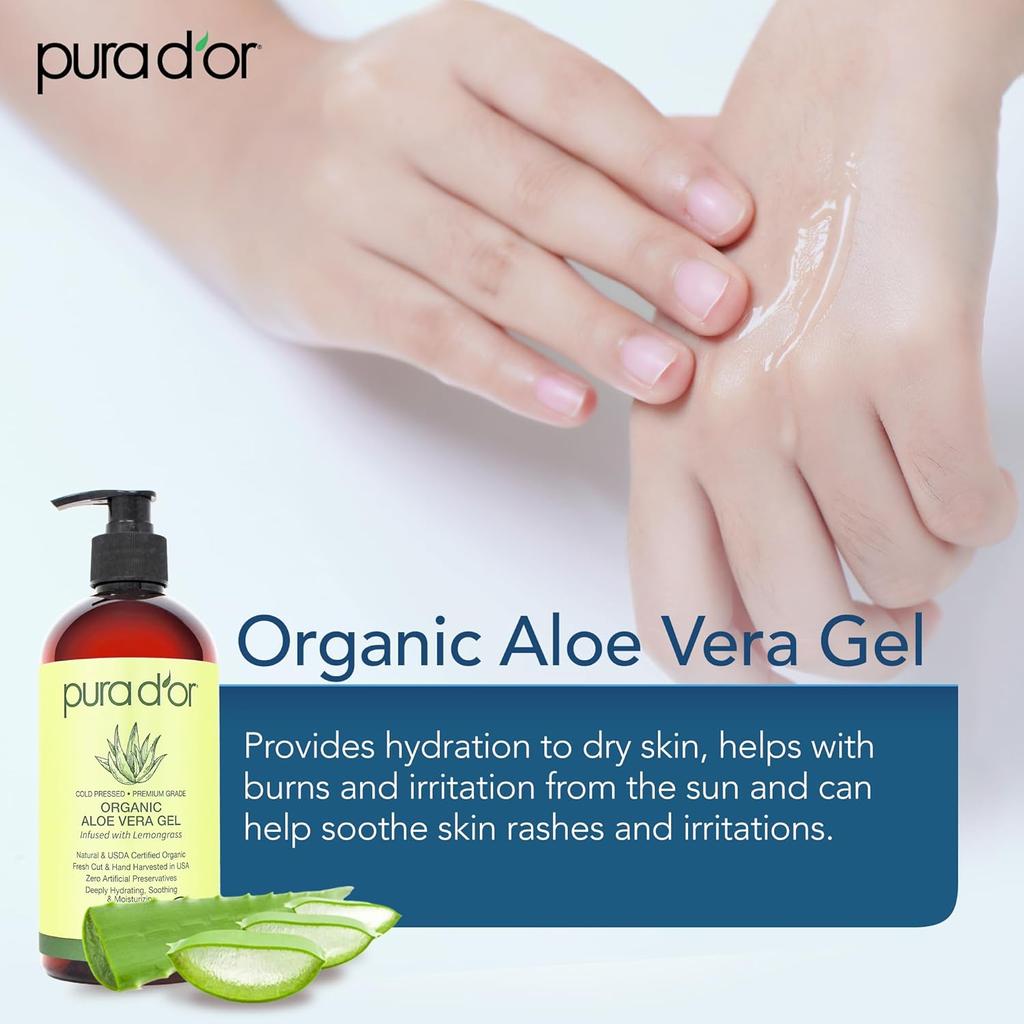Organic Aloe Vera Gel - Lemongrass 16 oz (Packaging may vary)