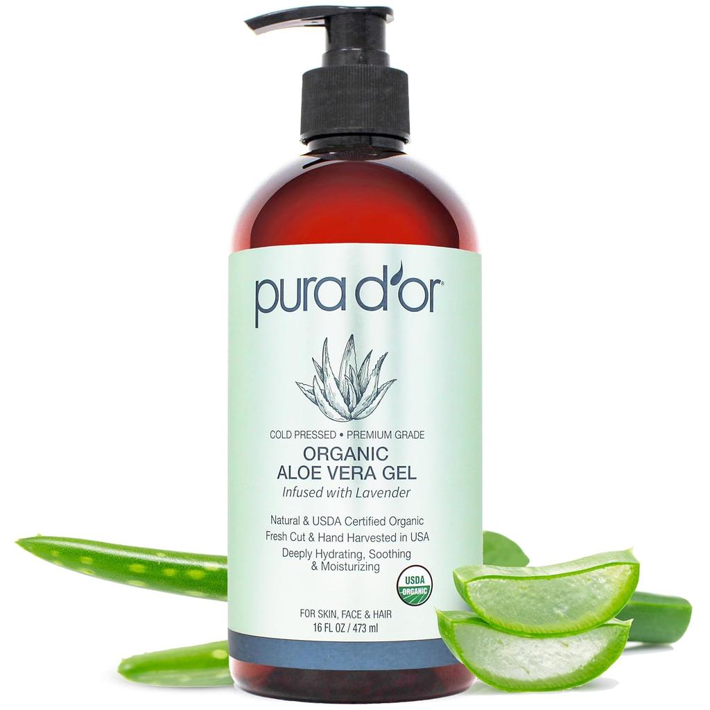 Organic Aloe Vera Gel - Lavender 16 oz (Packaging may vary)