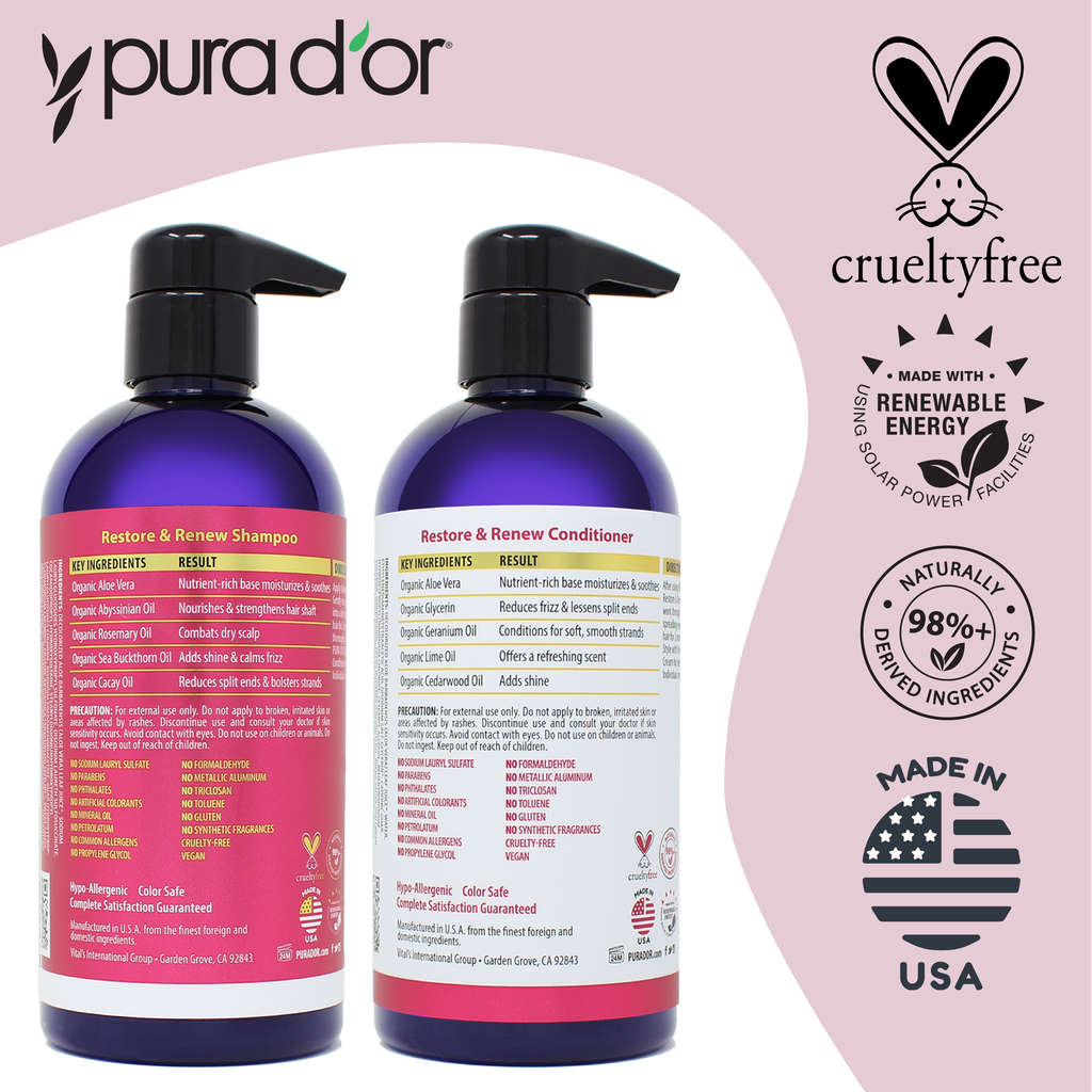 Restore & Renew Shampoo and Conditioner Set 16oz