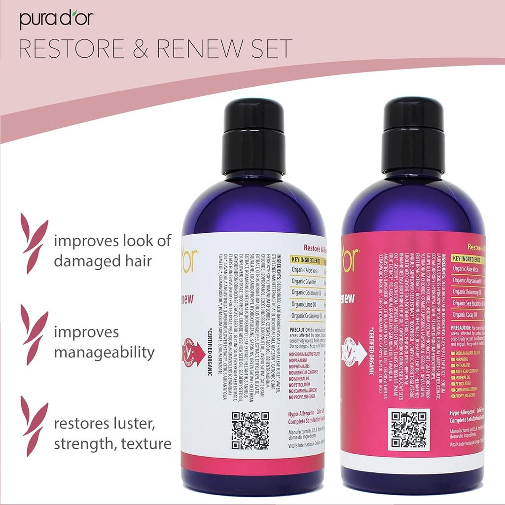 Restore & Renew Shampoo and Conditioner Set 16oz