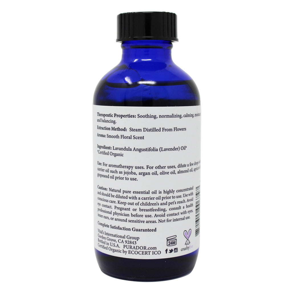 Lavender Essential Oil - USDA Organic, 100% Pure, Natural, Therapeutic Grade 4 oz