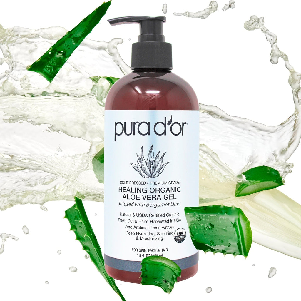 Healing Organic Aloe Vera Gel - Bergamot Lime 16oz (Packaging may vary)