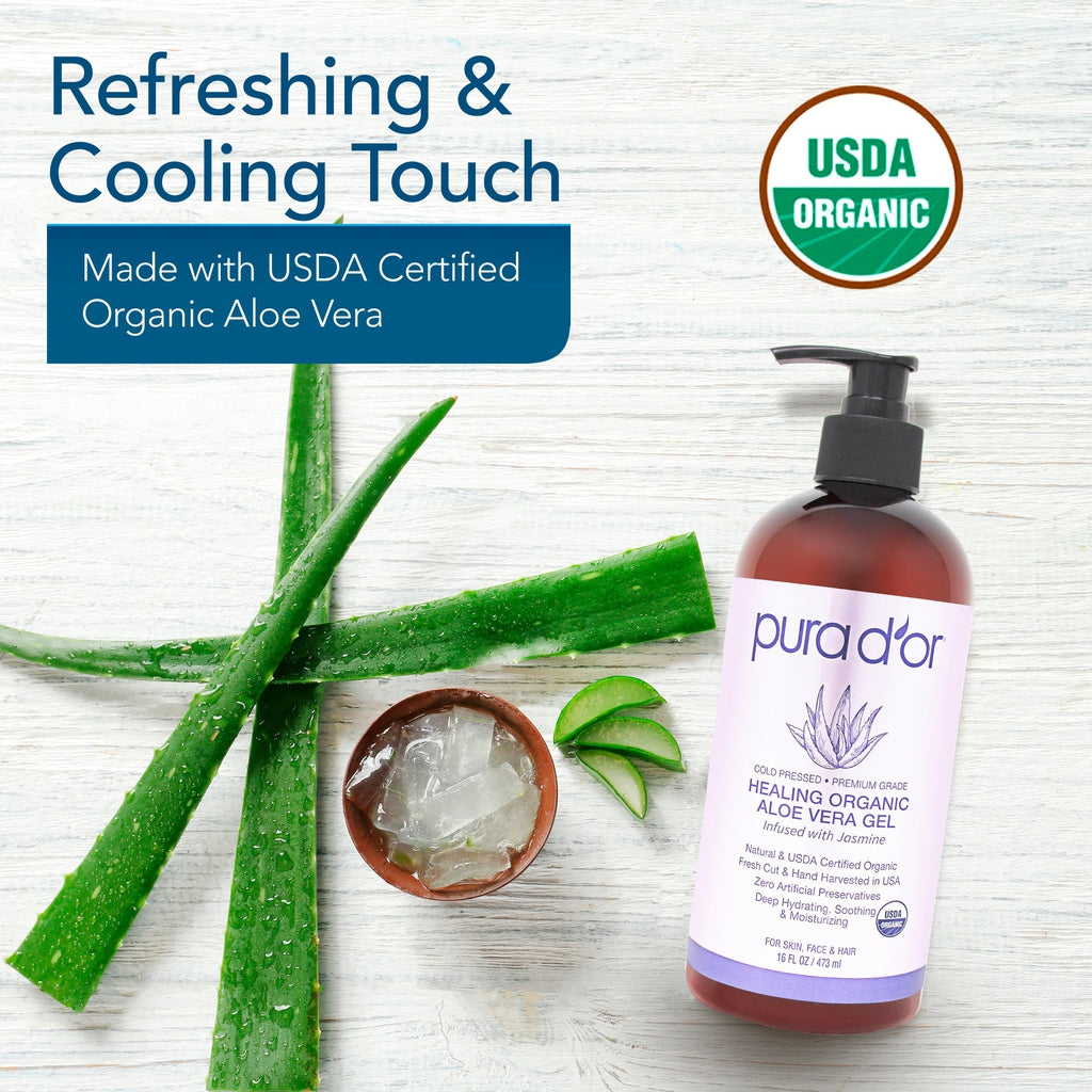 Healing Organic Aloe Vera Gel - Jasmine 16oz (Packaging may vary)