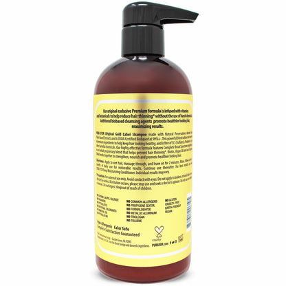 Hair thinning Shampoo Gold Label Shampoo 16 oz
