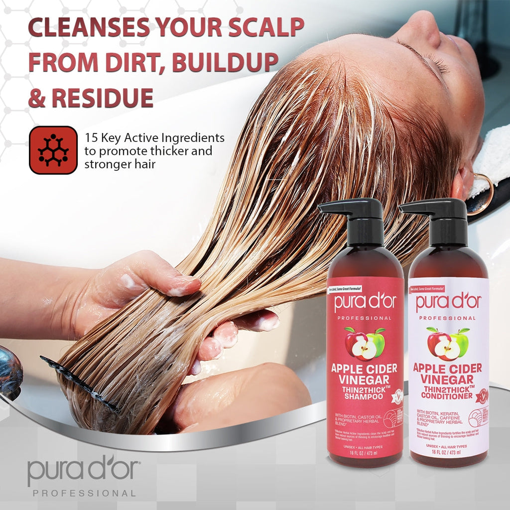 Apple Cider Vinegar Thin2Thick Shampoo and Conditioner Set 16oz