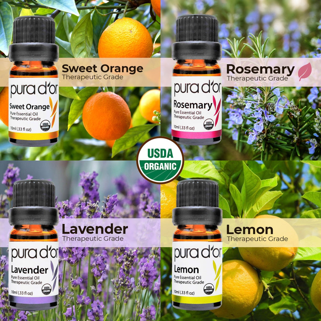 Perfect 10 Essential Oil Set - USDA Organic, 100% Pure, Natural, Therapeutic Grade 10 ml