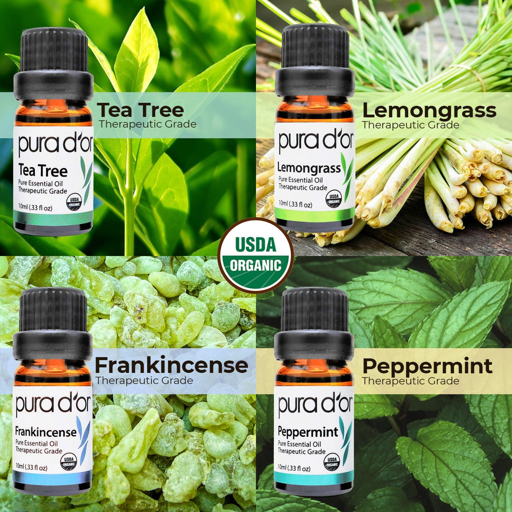 Perfect 10 Essential Oil Set - USDA Organic, 100% Pure, Natural, Therapeutic Grade 10 ml