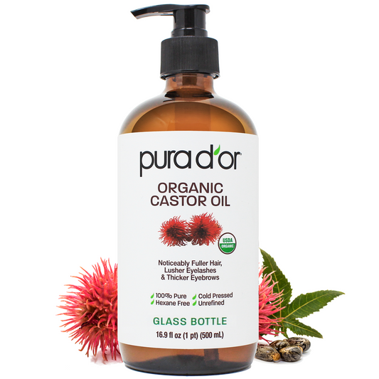 Organic Castor Oil 16.9 oz - Glass Bottle