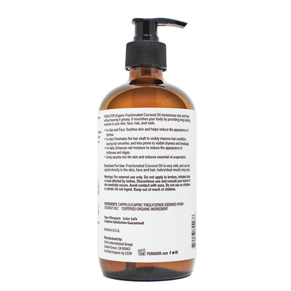 Organic Fractionated Coconut Oil 16.9oz - Glass Bottle