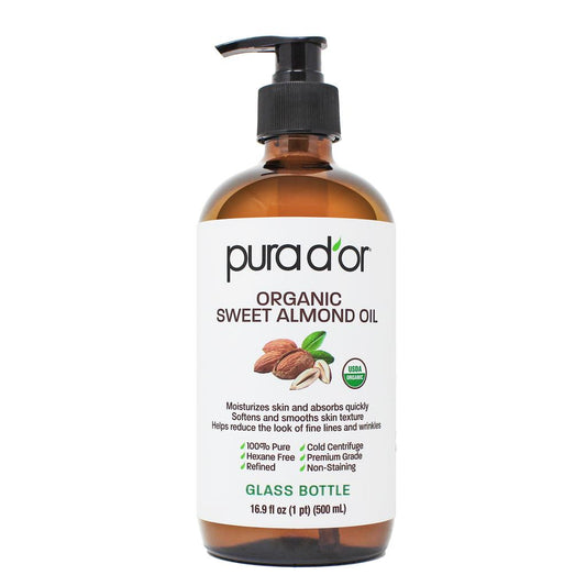 Organic Sweet Almond Oil 16.9oz - Glass Bottle