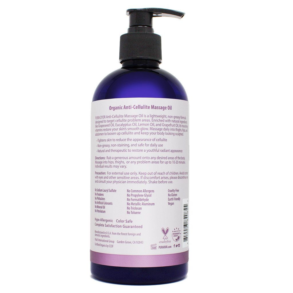 Organic Anti-Cellulite Massage Oil 16 oz