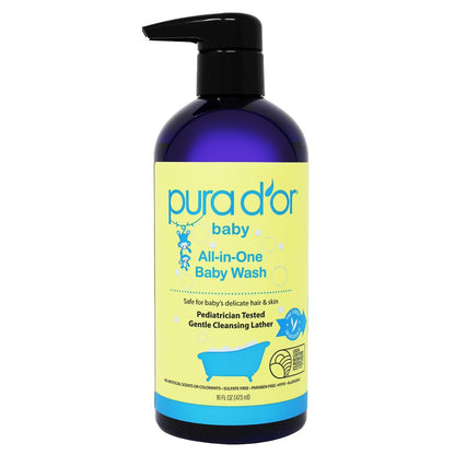 PURA D’OR All-in-One Baby Wash 16 oz ( tear-free formula )