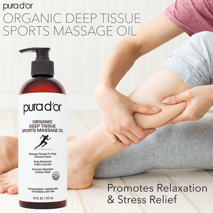 Organic Deep Tissue Sports Massage Oil 16 oz