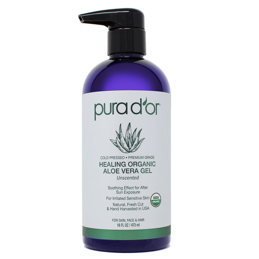 Healing Organic Aloe Vera Gel - Unscented 16oz