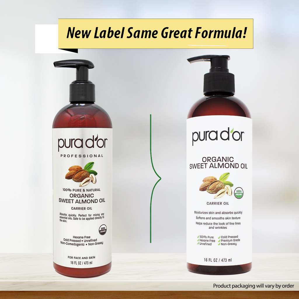 Organic Sweet Almond Oil 16 oz PURA D'OR Organic Sweet Almond Oil 16 oz PURA D'OR