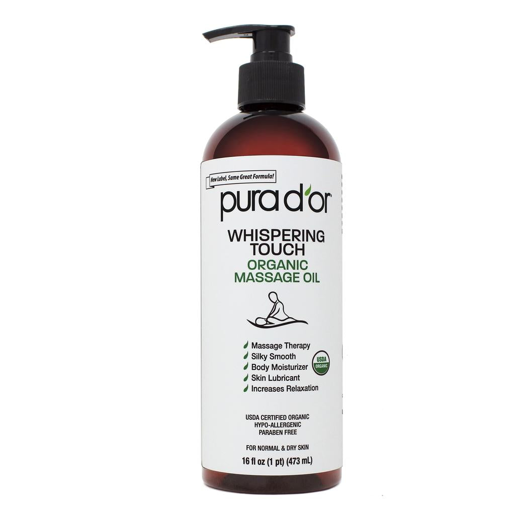 Whispering Touch Organic Massage Oil 16 oz PURA D'OR Whispering Touch Organic Massage Oil 16 oz PURA D'OR