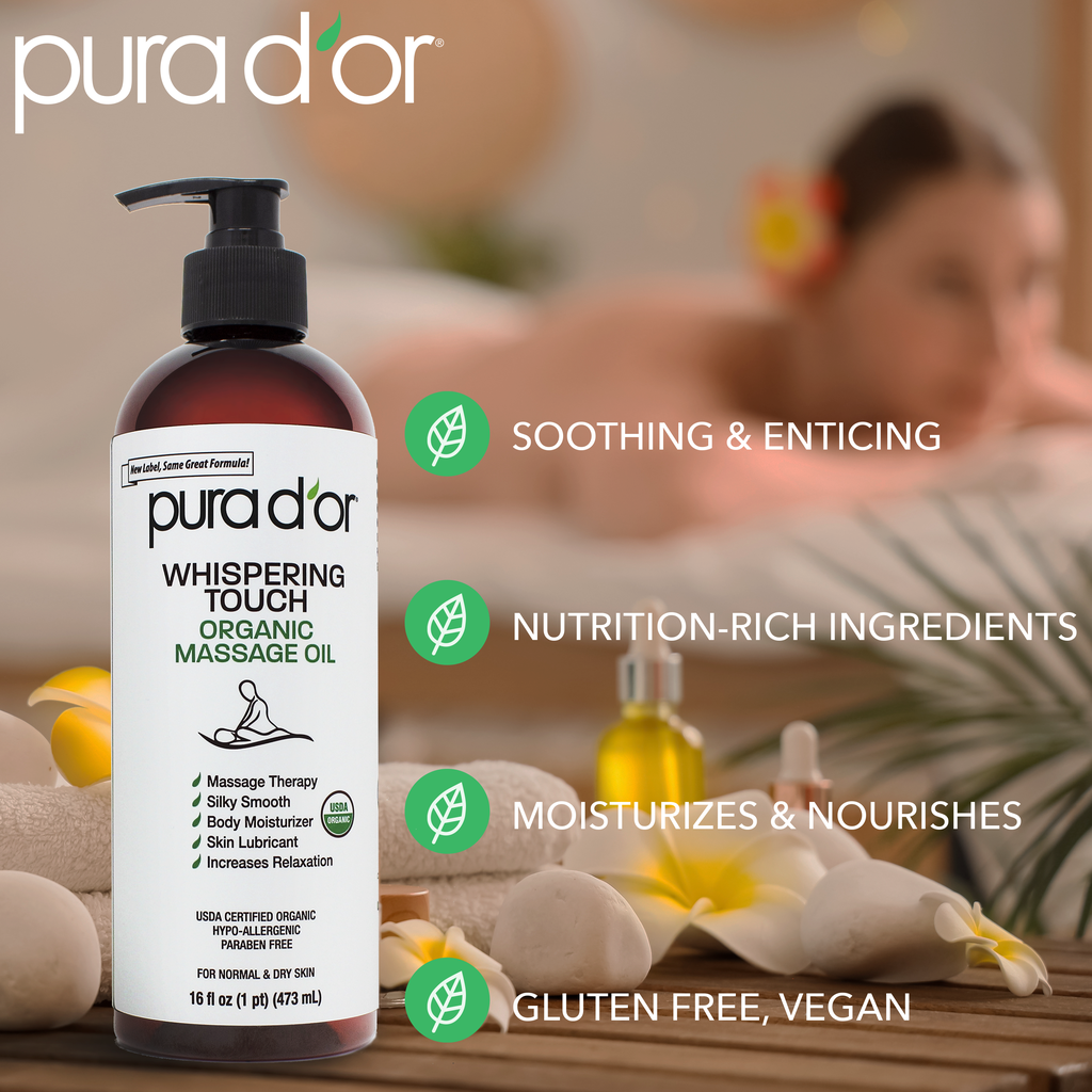 Whispering Touch Organic Massage Oil 16 oz  PURA D'OR