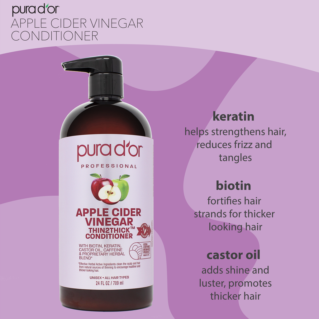 Apple Cider Vinegar Thin2Thick Shampoo and Conditioner Set 24oz