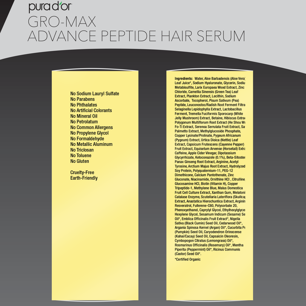 Gro-Max Advance Peptide Hair Serum 3.38oz