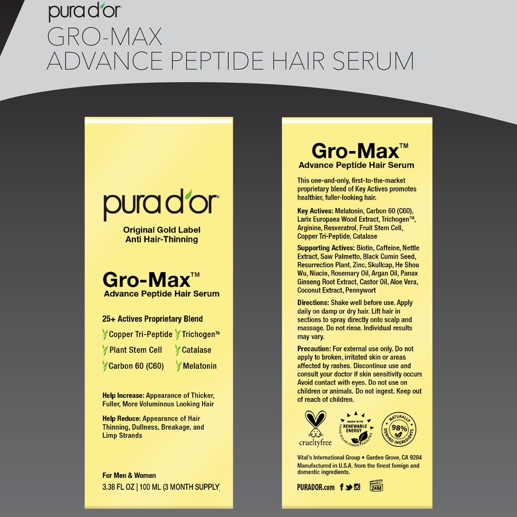 Gro-Max Advance Peptide Hair Serum 3.38oz