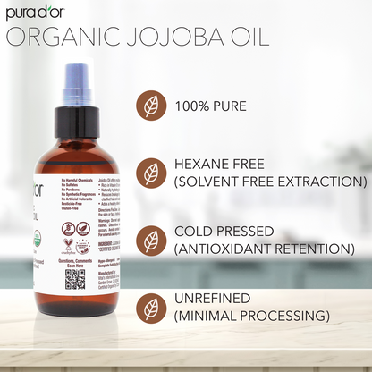 Organic Jojoba Oil - 100% Pure and Natural 4 oz
