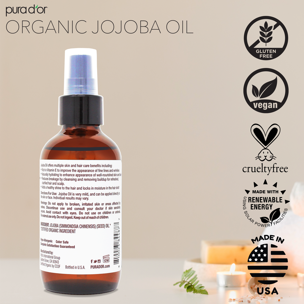 Organic Jojoba Oil - 100% Pure and Natural 4 oz