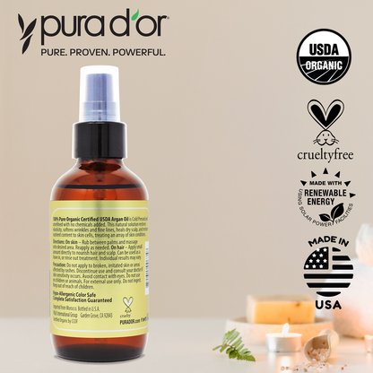 Pure Cold Pressed Organic Argan Oil Gold 4 oz