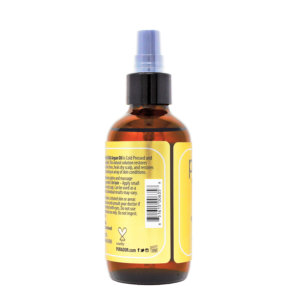 Pure Cold Pressed Organic Argan Oil Gold 4 oz