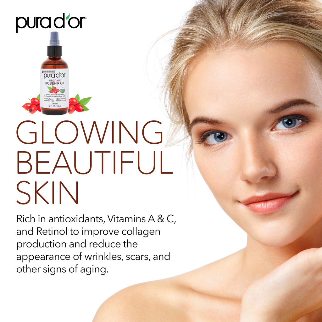 rose hip seed oil for scars USDA Natural Organic 100% Rosehip Oil Hair Relaxer Skin Rejuvenator 4 – PURA D'OR