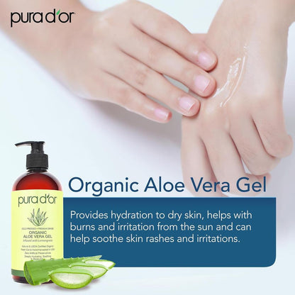 Organic Aloe Vera Gel - Lemongrass 16 oz (Packaging may vary)