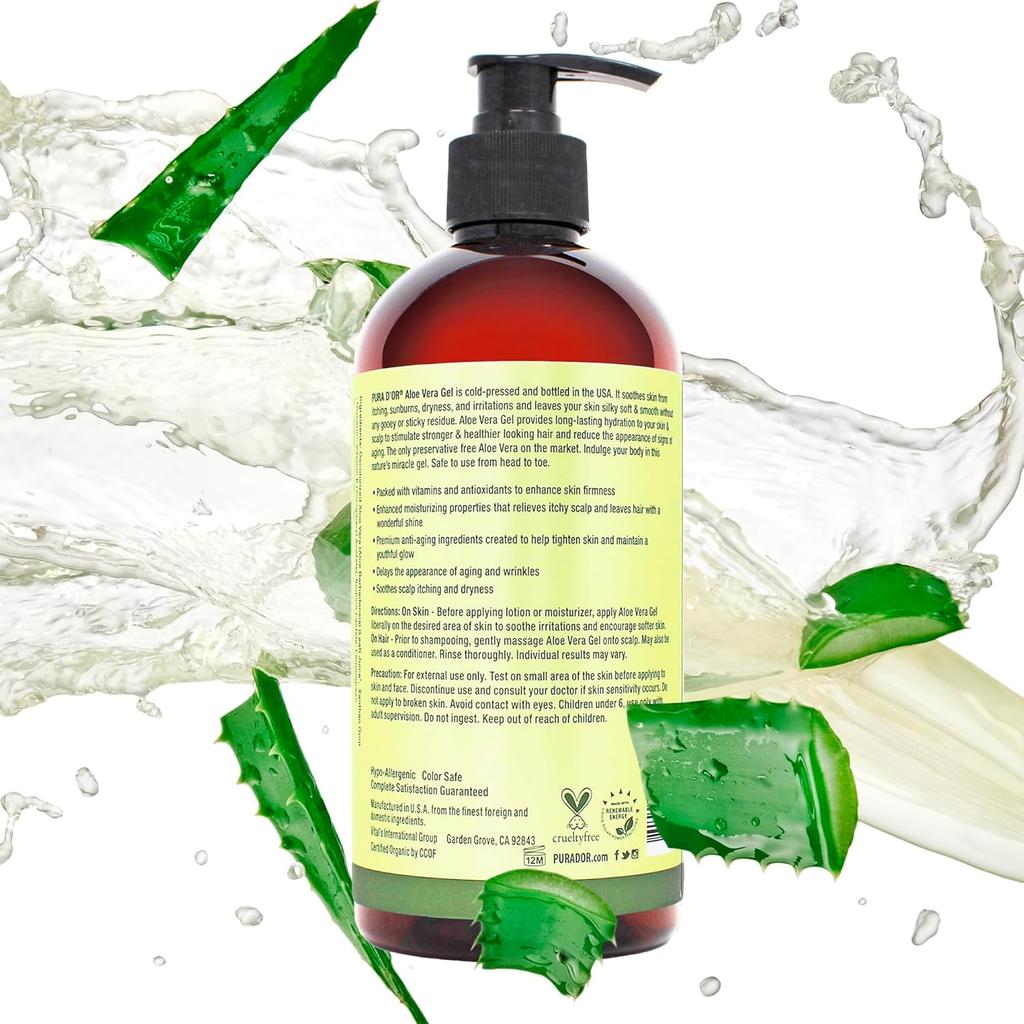 Organic Aloe Vera Gel - Lemongrass 16 oz (Packaging may vary)
