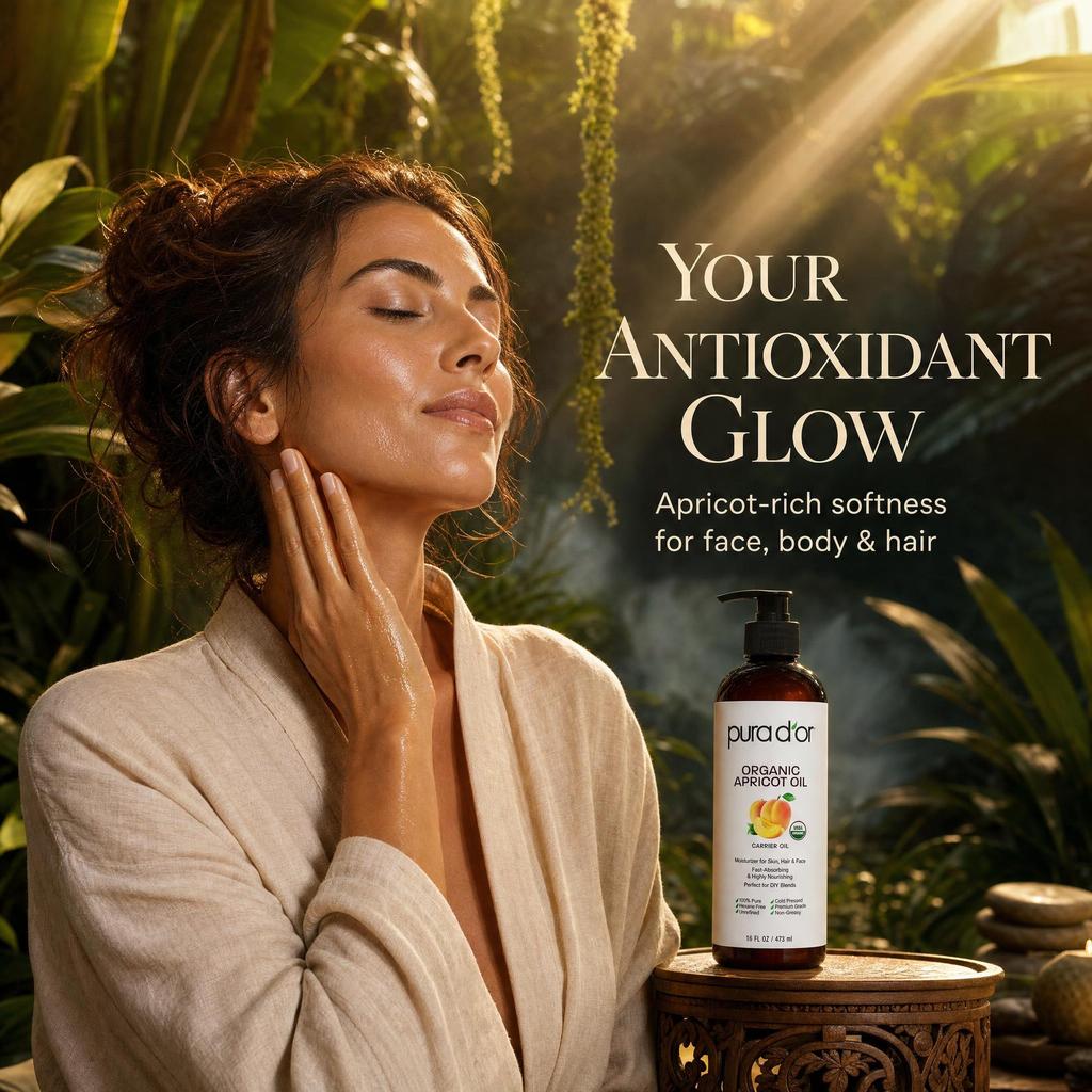 Organic Apricot Oil 16 oz – PURA D'OR
