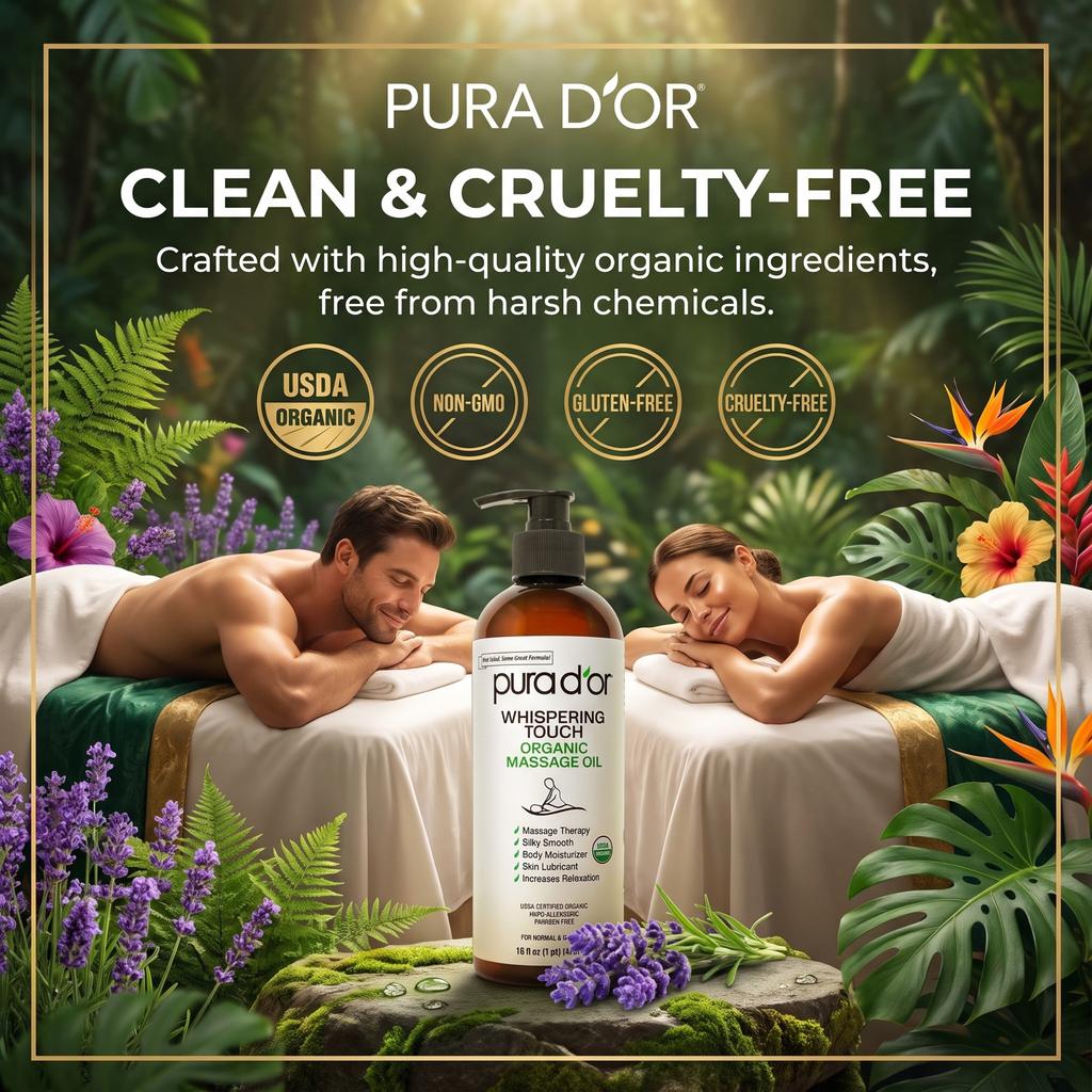 Whispering Touch Organic Massage Oil 16 oz – PURA D'OR
