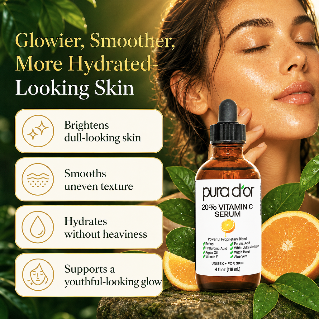 20% Vitamin C Anti-Aging Serum 4oz - Pura D'or – PURA D'OR