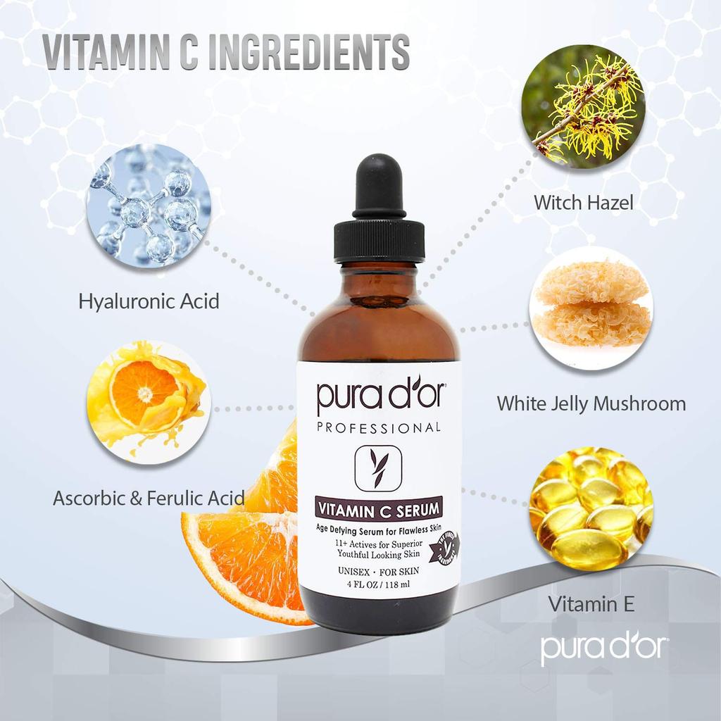 25% Vitamin C Serum with Derma Roller - Pura D'or – PURA D'OR