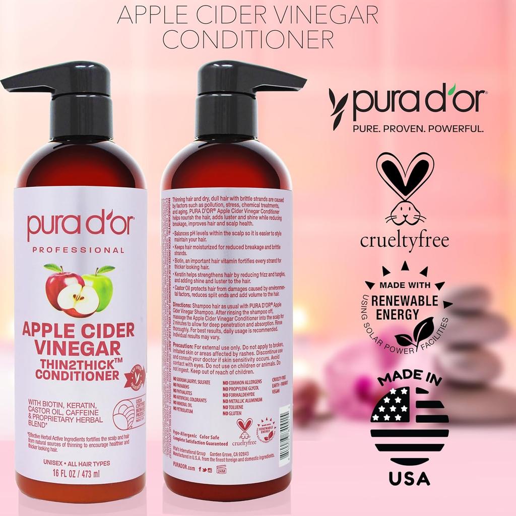 Apple Cider Vinegar Thin2Thick Conditioner 16oz – PURA D'OR
