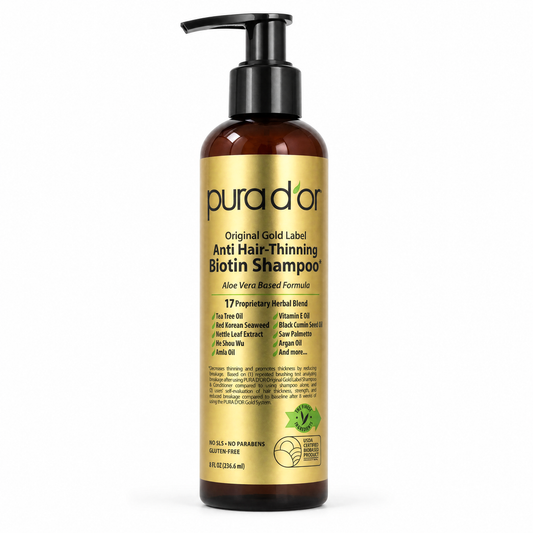 Original Gold Label Anti Hair-Thinning* Biotin Shampoo 8 oz Multi Purpose 3-in-1 Shampoo, Conditioner & Body Wash