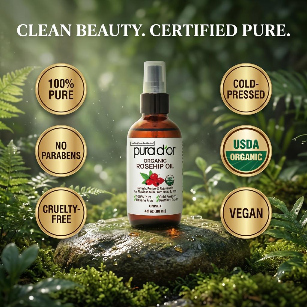 USDA Natural Organic 100% Rosehip Oil Hair Relaxer Skin