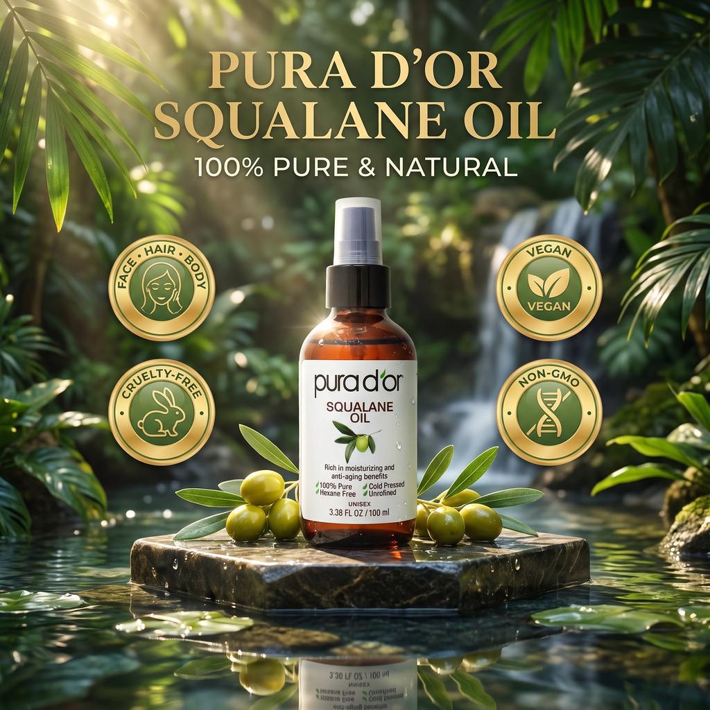 Squalane Oil 3.38oz – PURA D'OR Squalane Oil 3.38oz – PURA D'OR