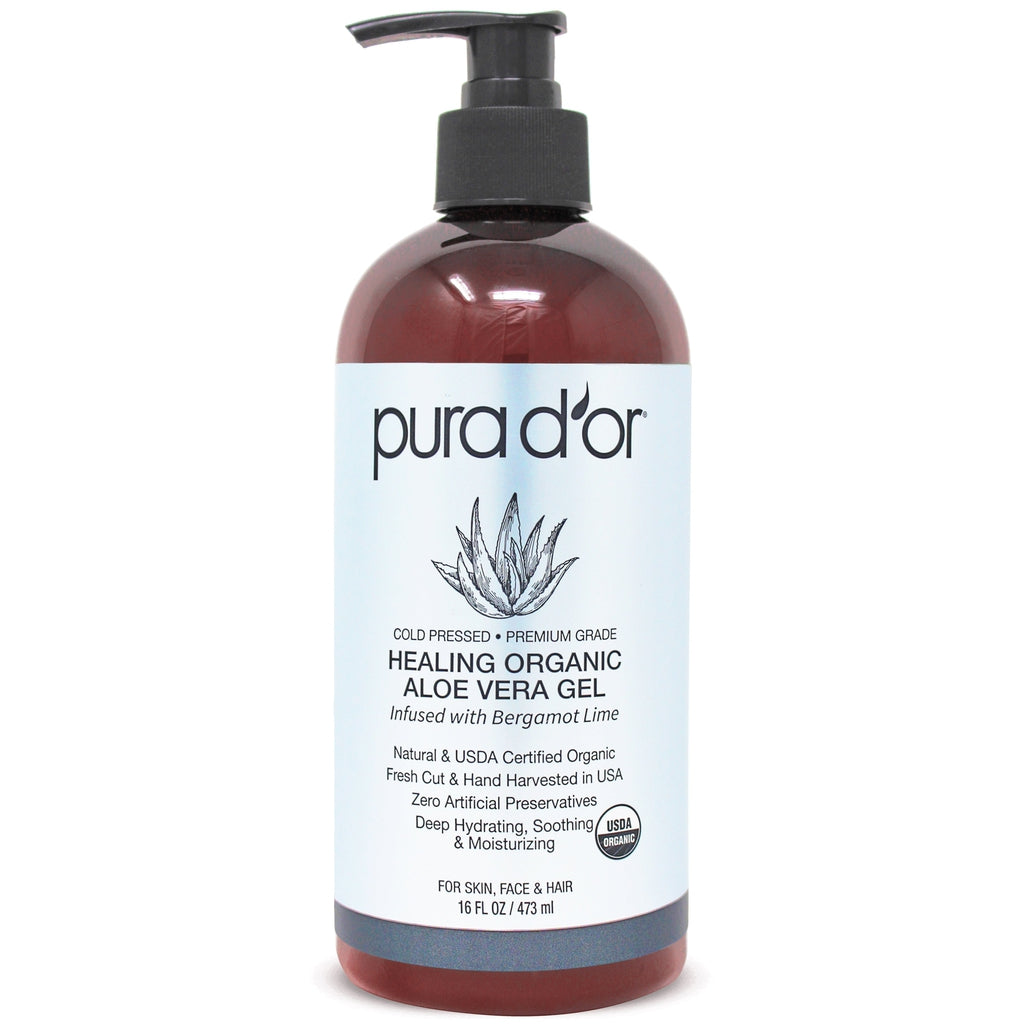 Healing Organic Aloe Vera Gel - Bergamot Lime 16oz (Packaging may vary)