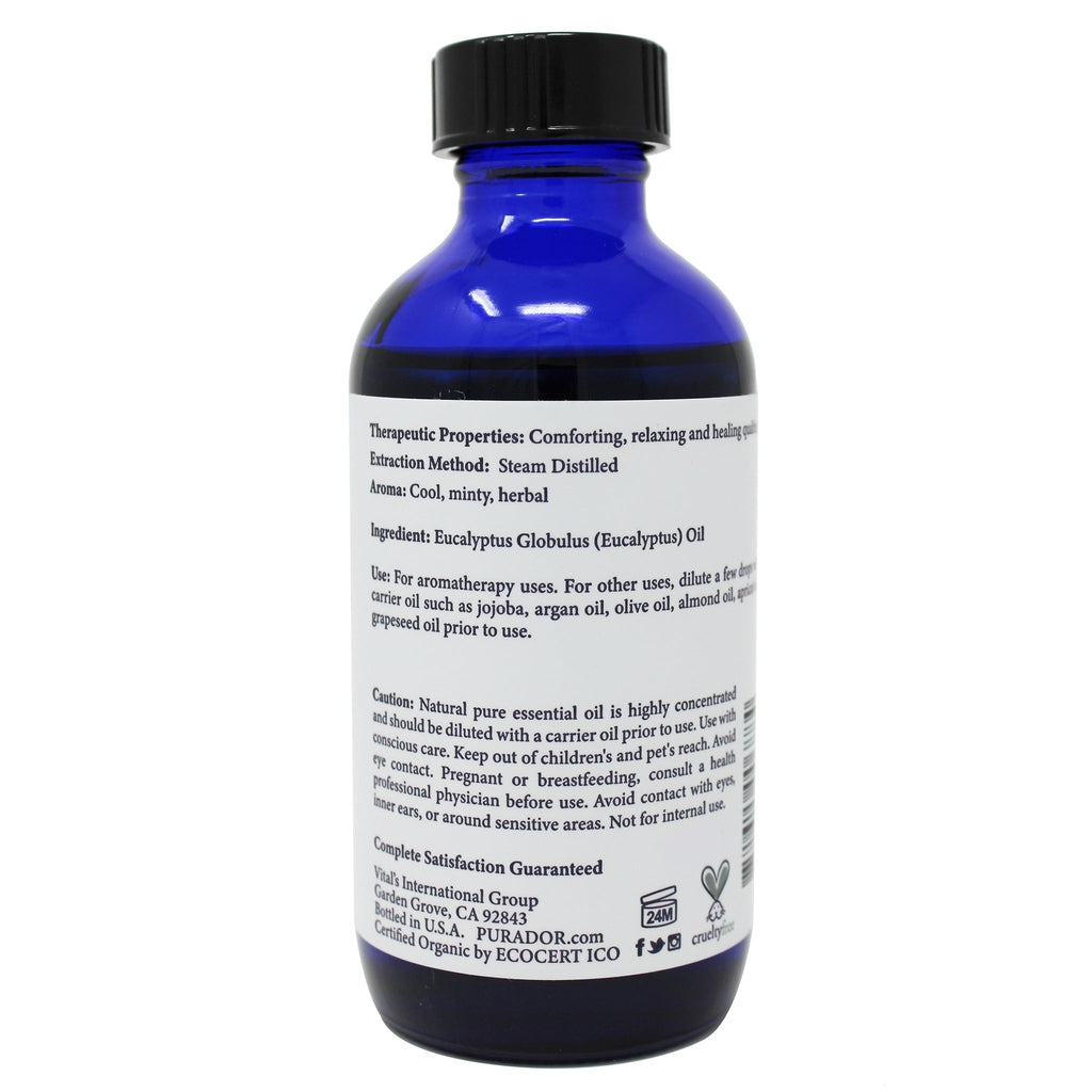 Eucalyptus Essential Oil - USDA Organic, 100% Pure, Natural, Therapeutic Grade 4 oz