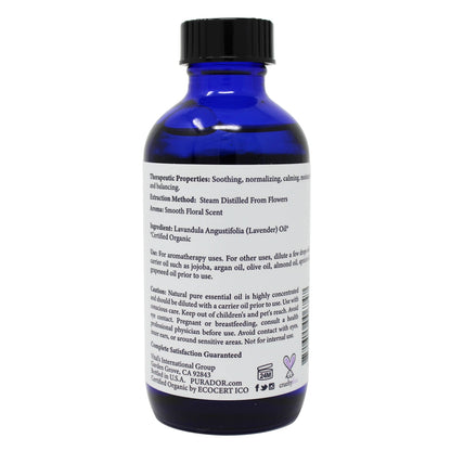 Lavender Essential Oil - USDA Organic, 100% Pure, Natural, Therapeutic Grade 4oz